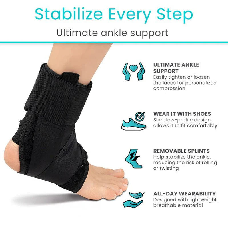 VIVE QUICK LACE ANKLE BRACE SMALL #SUP3094BLKS