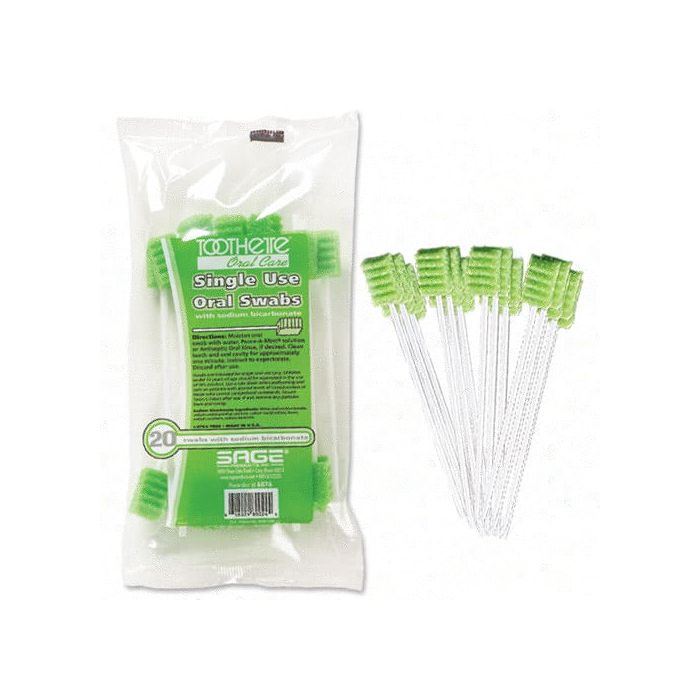 STRYKER SAGE TOOTHETTE UNTREATED ORAL SWAB 20 COUNT #6071