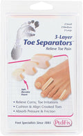 PEDIFIX 3-LAYER TOE SEPARATORS 2 SMALL 2 MEDIUM 2 LARGE #P280-MIX