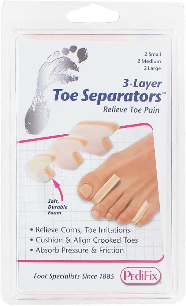 PEDIFIX 3-LAYER TOE SEPARATORS 2 SMALL 2 MEDIUM 2 LARGE #P280-MIX