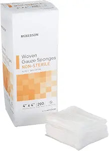 MCKESSON NON-WOVEN SPONGE NON-STERILE 4-PLY 4"X 4" 200 PER PACK #94442000