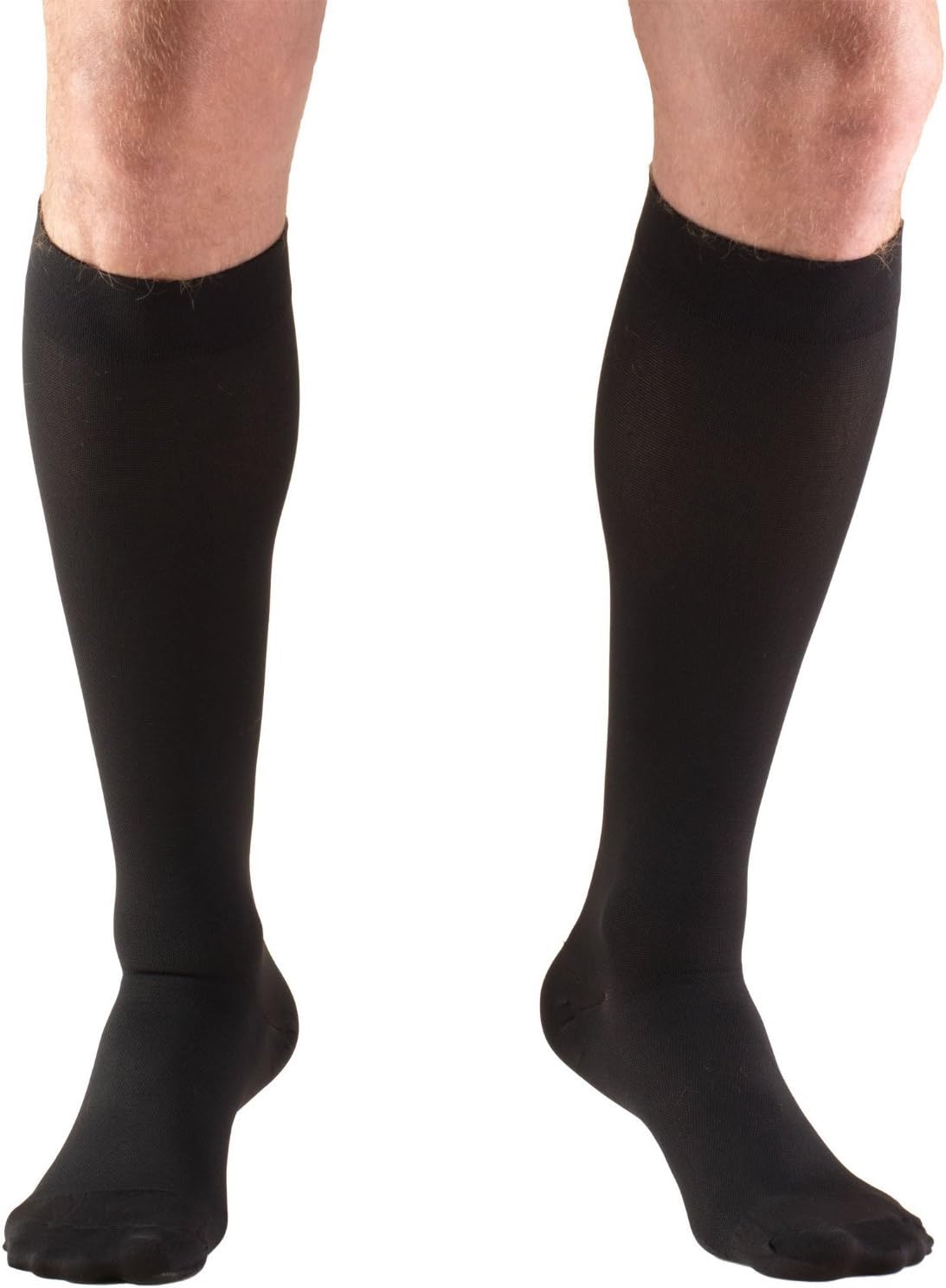 TRUFORM COMPRESSION STOCKINGS  KNEE HIGH OPEN TOE 20-30 MMHG SMALL BLACK #361BL-S