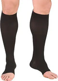 TRUFORM KNEE HIGH COMPRESSION STOCKINGS OPEN TOE 15-20 MMHG X-LARGE BLACK #371BL-XL