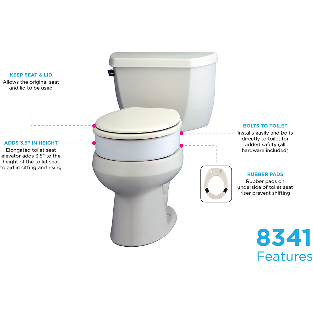 NOVA TOILET SEAT RISER (3.5 IN") - ELONGATED #8341