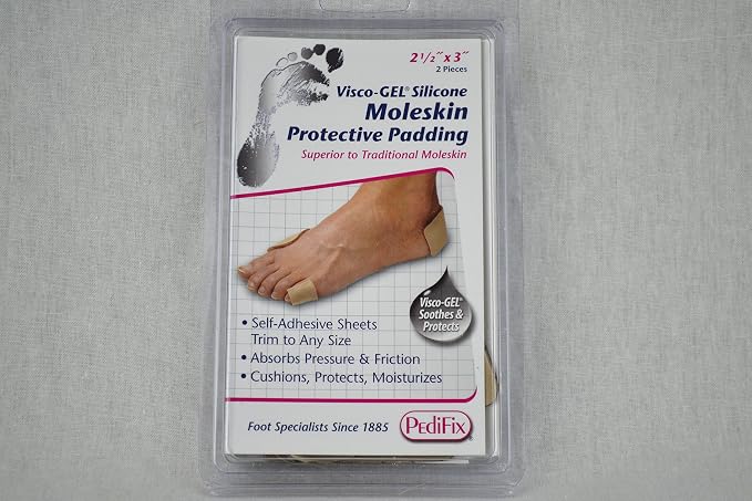 PEDIFIX VISCO-GEL SILICONE MOLESKIN  2 1/2 " X 3" BEIGE #P805