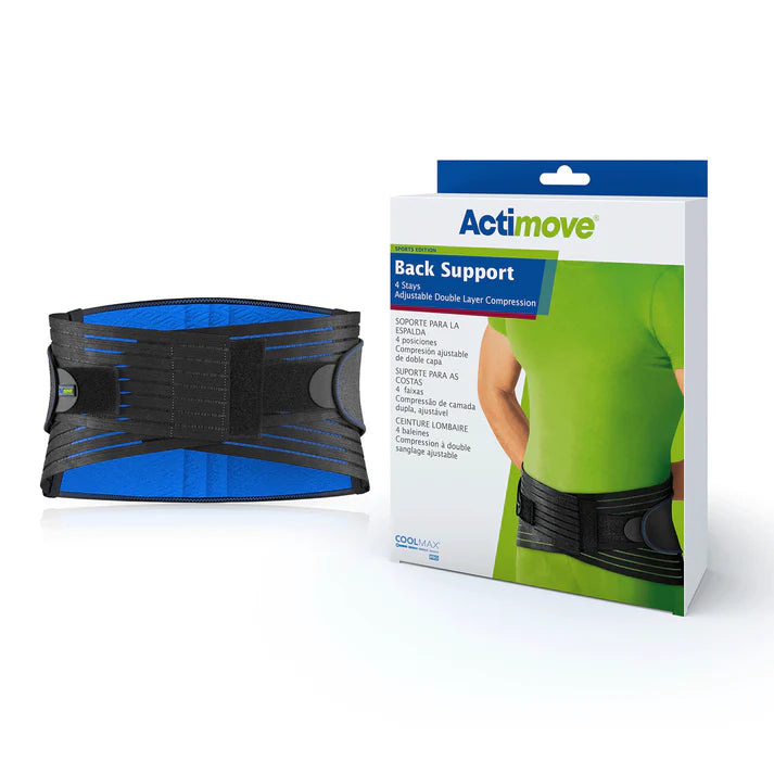 ACTIMOVE BACK SUPPORT 4 STAYS ADJUSTAB41-24LE DOUBLE LAYER COMPRESSION XXL #75541-24
