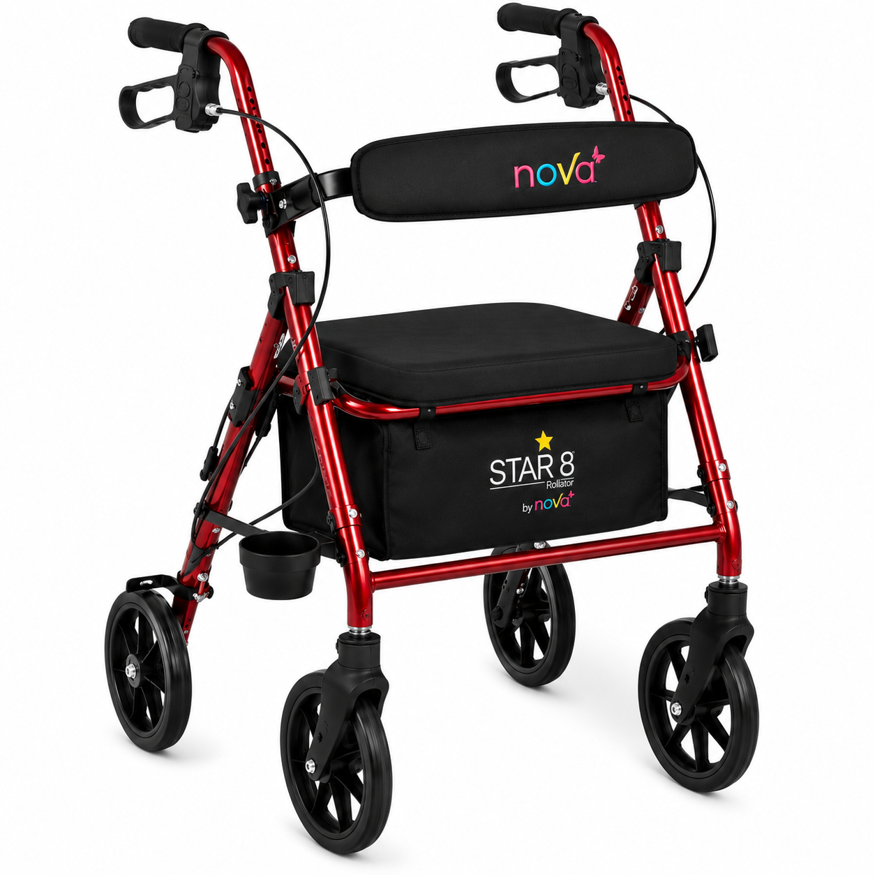 STAR 8 WB ROLLATOR RED #4258RD
