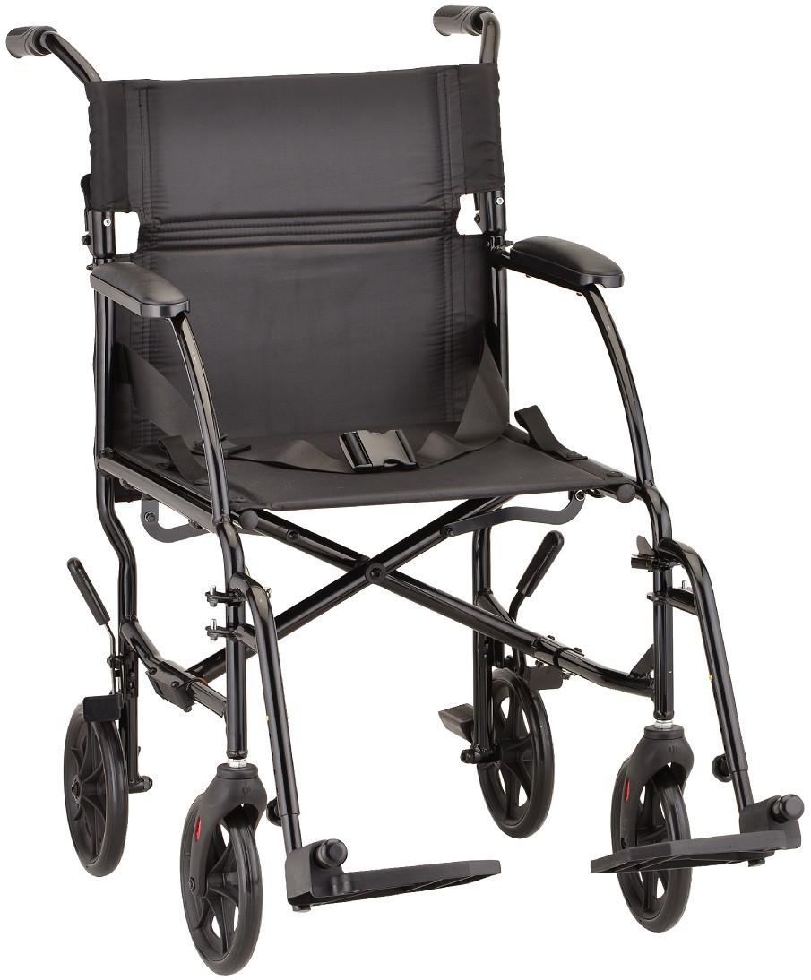 NOVA TRANSPORT CHAIR 19" D/A LIGHTWEIGHT BLACK #379BK