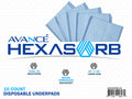 AVANCE HEXZASORB DISPOSABLE UNDERPADS BAG OF 10 #SCM3036BLU-10