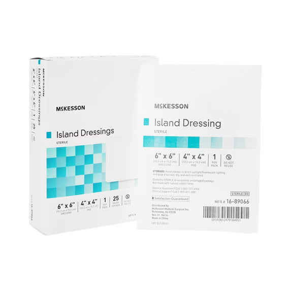 MCKESSON ISLAND DRESSING 6" X 6" BOX OF 25 #16-89066