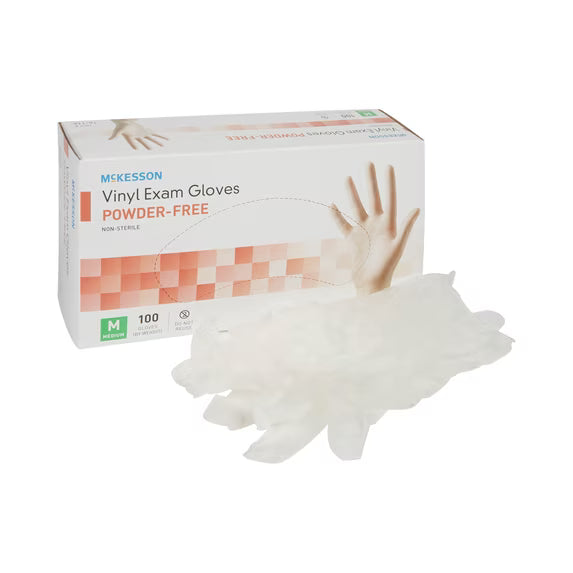 MCKESSON VINYL EXAM GLOVES MEDIUM 100 COUNT #14-116