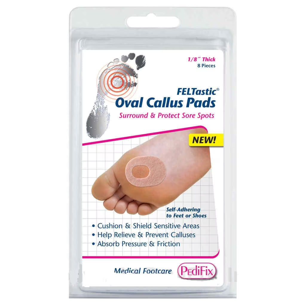 PEDIFIX FELTASTIC OVAL CALLUS PADS 1/8" THICK 8 COUNT #P8504