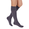 REJUVA SOCKS COMPRESSION KNEE HIGHS SMALL SPOT-GREY/PLUM