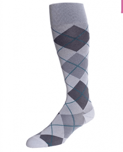 REJUVA SOCKS COMPRESSION KNEE HIGHS SMALL ARGYLE-SMOKE
