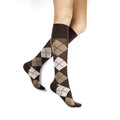 REJUVA SOCKS COMPRESSION KNEE HIGHS 15-20 MMHG X-LARGE ARGYLE-CHESTNUT #KARG1520X-CH
