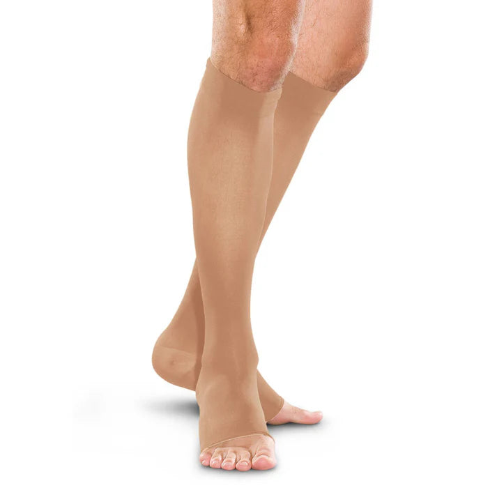EASE 20-30 MMHG XLARGE LONG KNEE HIGH OPRN TOE SAND #54640