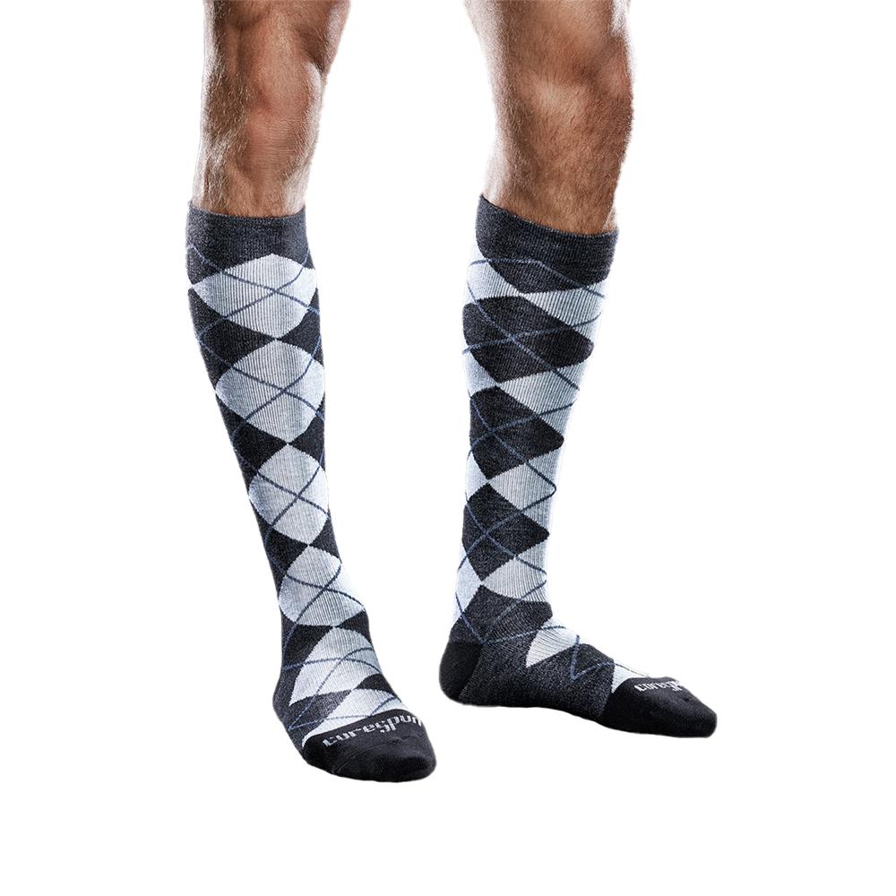 THERAFIRM PATTERNED CORE-SPUN 15-20 MMHG SMALL KNEE HIGH SLATE/GREY/BLACK #12712