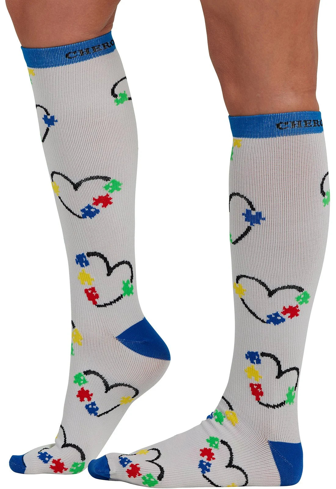 CHEROKEE COMPRESSION SOCKS LADIES 6-11 REGULAR 8-12 MMHG LOVE YOU TO PIECES #LYTPC