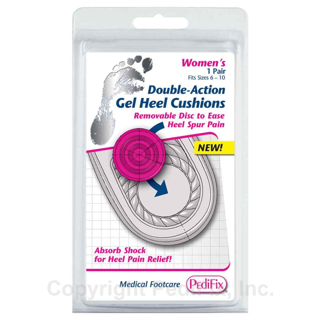 PEDIFIX DOUBLE-ACTION GEL HEEL CUSHIONS LADIES FIT 6-10 #P5040-L