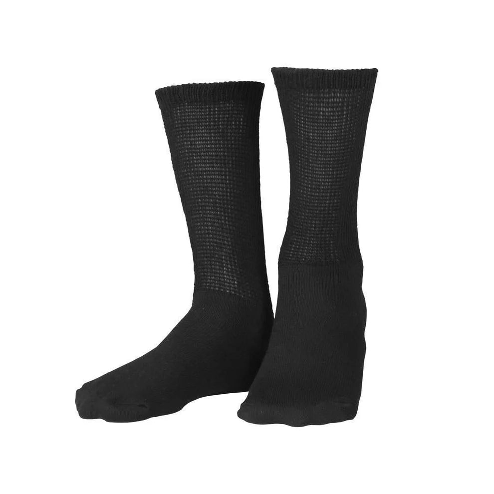 TRUFORM DIABETIC SOCKS LOOSE FIT TOP 3 PACK LARGE BLACK #1918BL-L